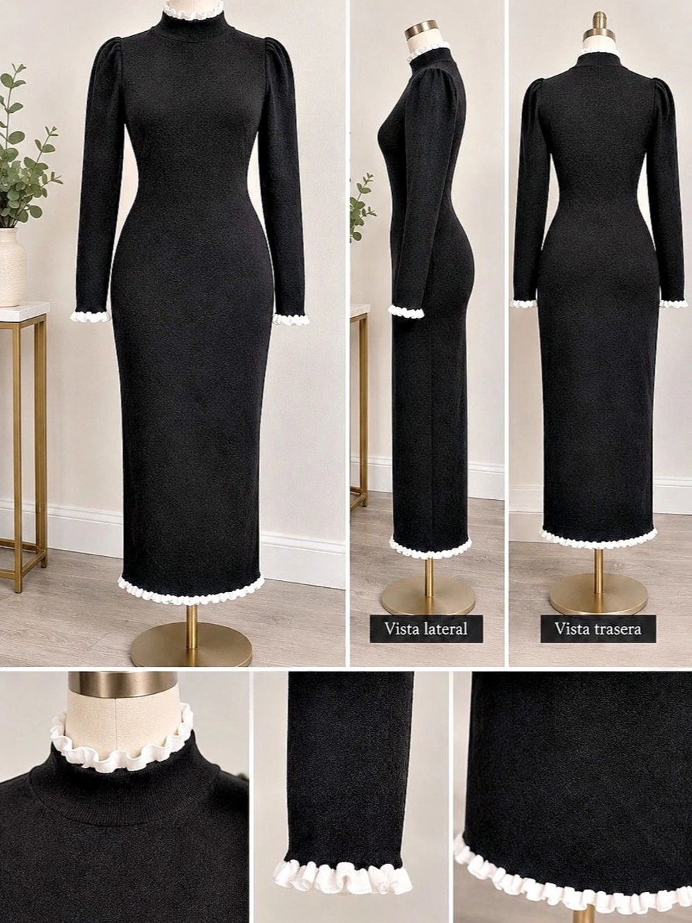 H&Medium Maxi Dress Black & White Size Medium
